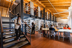 Students in the Humanities library at the University of Bergamo